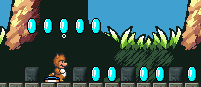 Blauwe munten met switch in mario and the gray coins